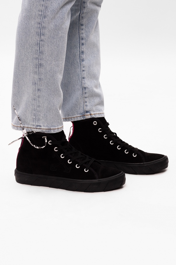 off white mid top vulcanized sneaker